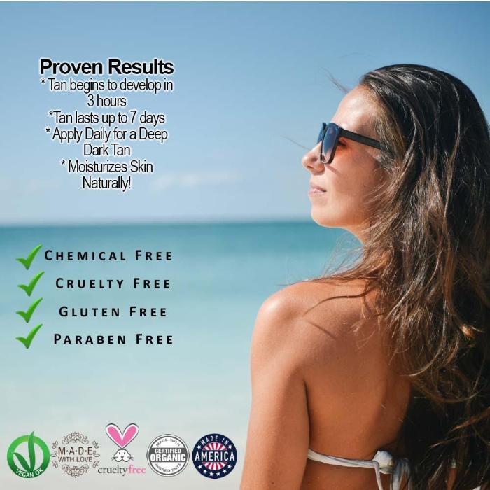 Organic Natural Sunless Tanning Lotion - Build a Luscious, Golden Tan